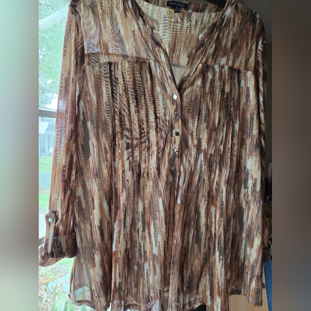 Brown/Tan Blouse